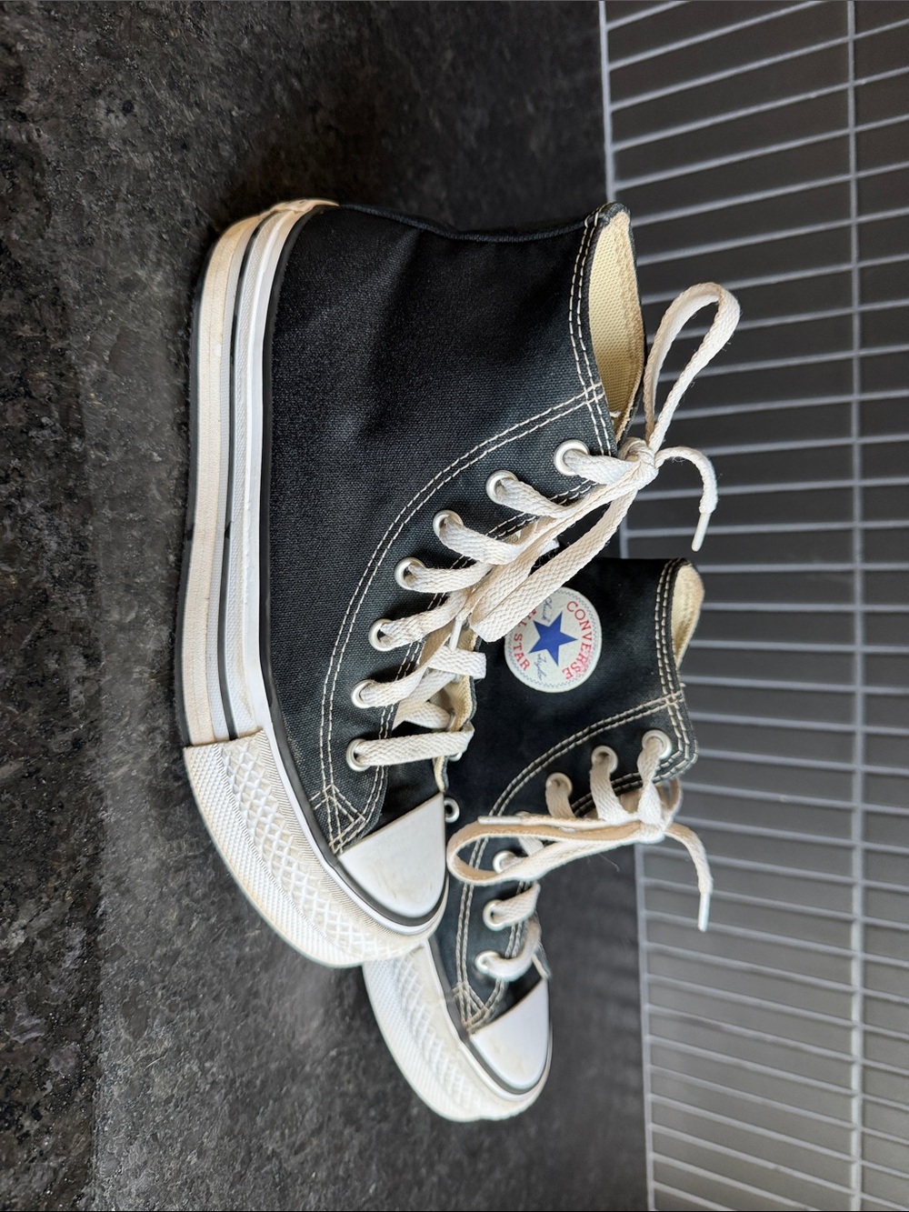 Converse Kids Black High-Top Sneakers with White Accents - Picture 2 of 4